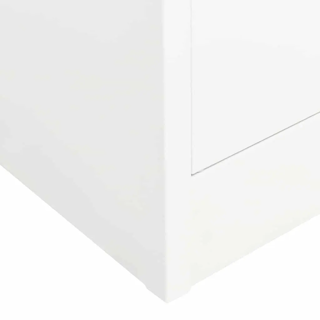 Steel Wardrobe Cabinet with 2 Shelves Locks White 80 x 50 x 180 cm