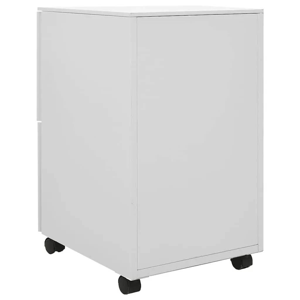 Mobile File Cabinet Steel 2 Drawer Grey Office Storage Filing Organizer