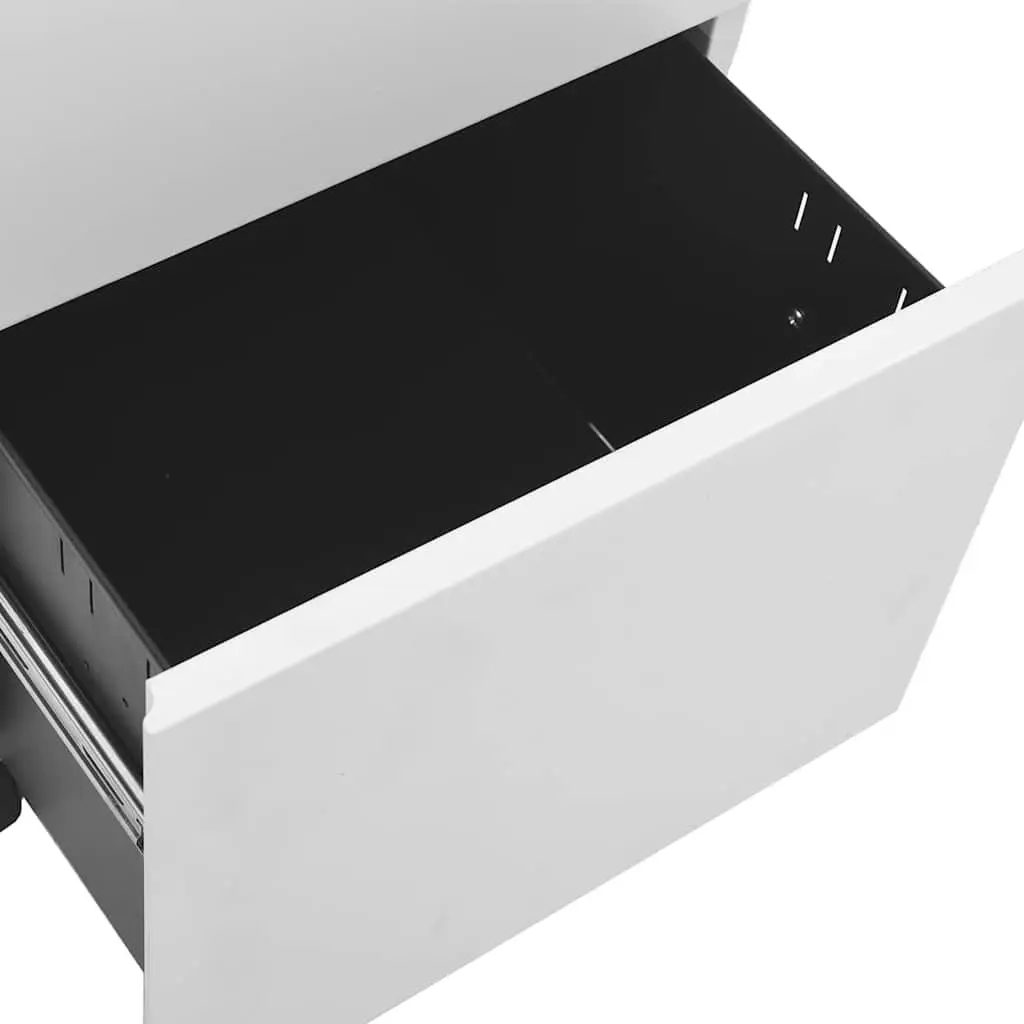 Mobile File Cabinet Steel 2 Drawer Grey Office Storage Filing Organizer