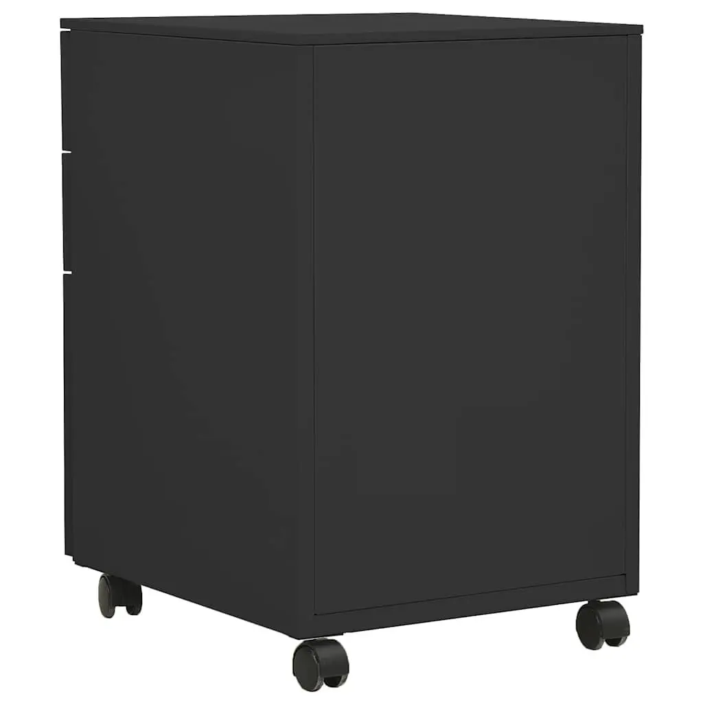 Mobile Filing Cabinet Steel 3 Drawer with Locks Anthracite