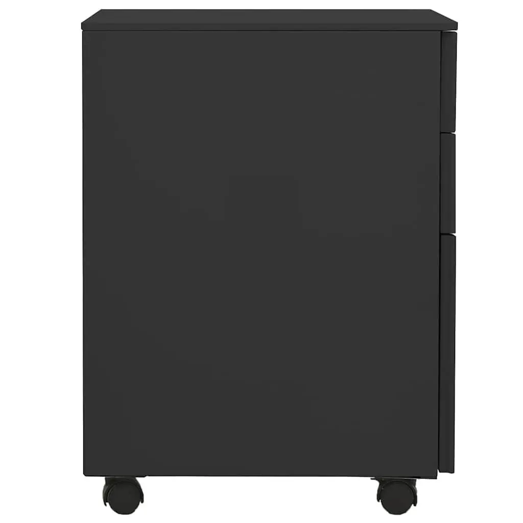 Mobile Filing Cabinet Steel 3 Drawer with Locks Anthracite