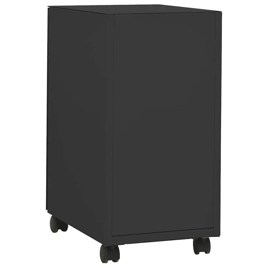 Mobile File Cabinet Steel 3 Drawer Lock Anthracite