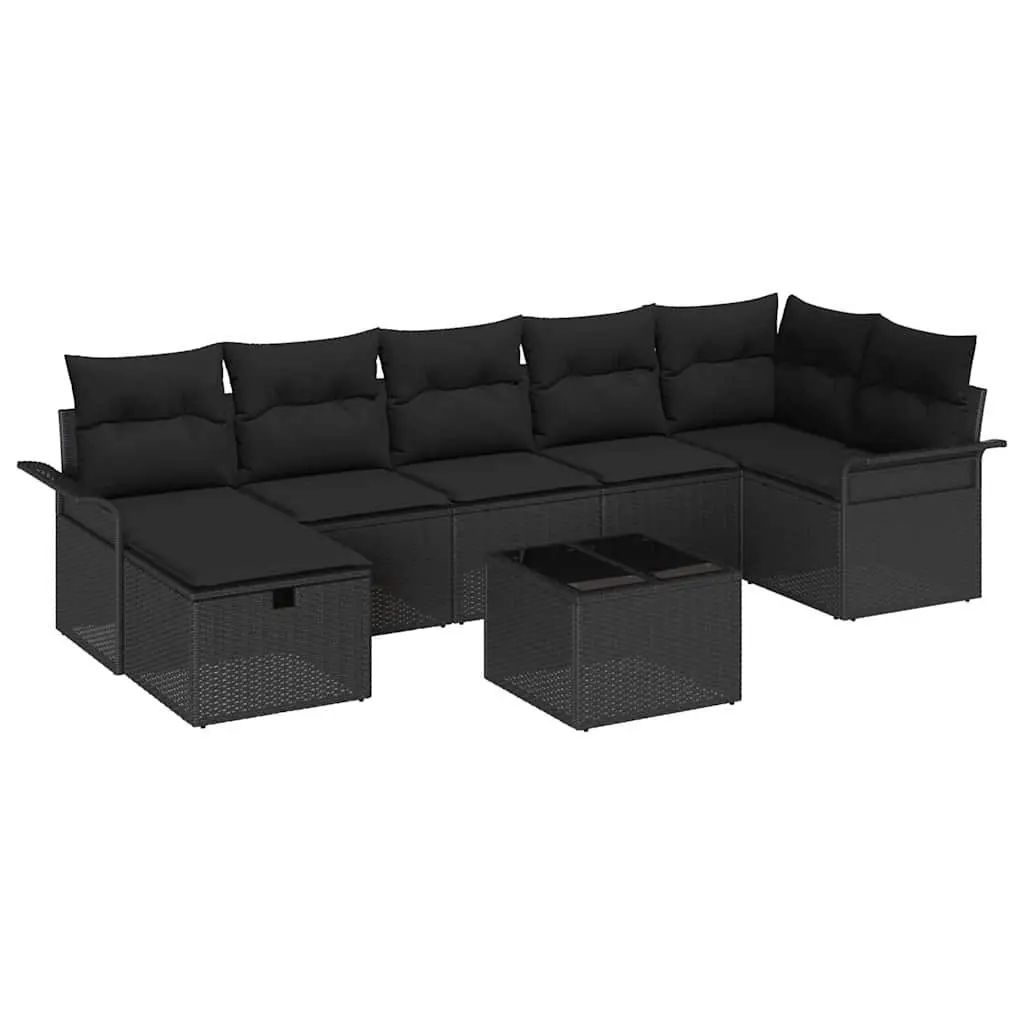 Modular Garden Sofa Set with Cushions 8 Pieces Outdoor Furniture Poly Rattan