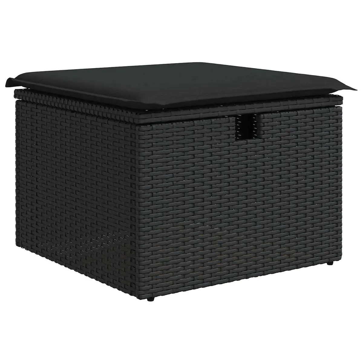 Modular Outdoor Garden Sofa Set 4 pcs Weather Resistant Black Poly Rattan Lounge Furniture