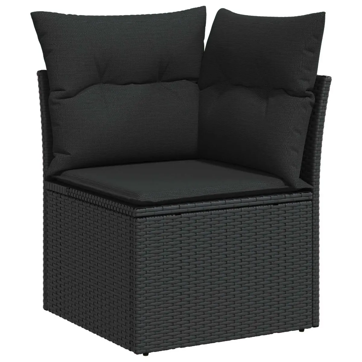 Modular Garden Sofa Set 9 Pieces Black Poly Rattan Outdoor Furniture Patio