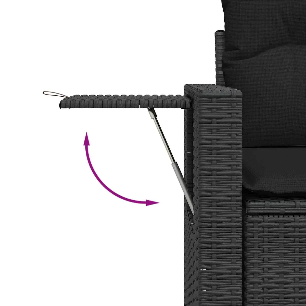 Modular Garden Sofa Set 8 Pieces Black Poly Rattan Outdoor Furniture with