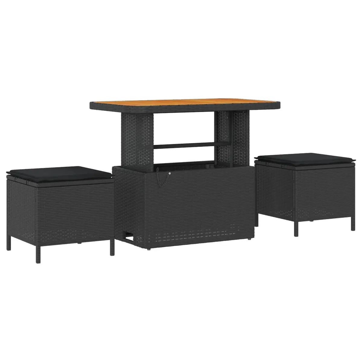 Garden Sofa Set 9 Piece Outdoor Seating Black Poly Rattan Modular Lounge