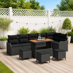 Outdoor Garden Sofa Set 10 Pieces Modular Patio Seating Lounge with Cushion