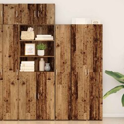 Highboard Brown Engineered Wood Storage Cabinet Living Room Sideboard Furniture