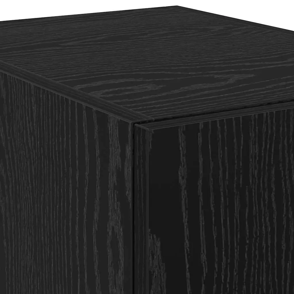 Highboard Black Oak Storage Cabinet Engineered Wood 30 W x 42.5 D x 185 H cm