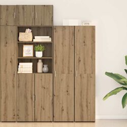 Highboard Engineered Wood Brown Cabinet 40 x 42.5 x 185 cm Storage Furniture