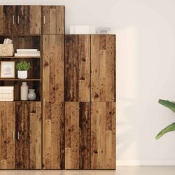 Wooden Buffet Sideboard Cabinet Brown Rustic Dining Room Storage Shelves