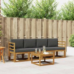 Outdoor Sofa Set 5-Piece Patio Furniture Acacia Wood Garden Sectional Seating