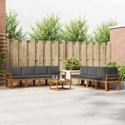 Outdoor Sectional Sofa Set 9 Pcs Garden Furniture Patio Lounge with Cushions