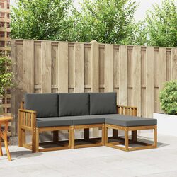 Outdoor Sofa Set 4 Piece Garden Furniture with Cushions Modern Patio Lounge