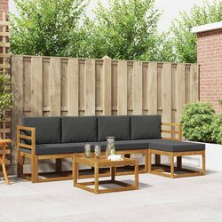 Outdoor Sectional Sofa Set 6 Pieces Garden Patio Furniture with Cushions