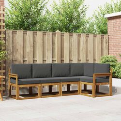 Outdoor Sofa Set 5 Pieces Garden Furniture Patio Lounge with Cushions Brown