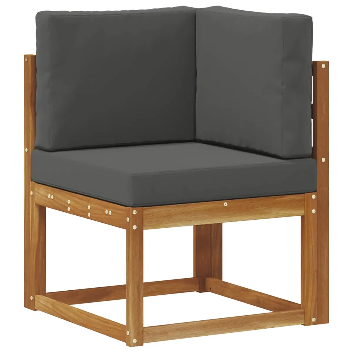 Outdoor Sofa Set Modular Lounge 7 Piece Brown Acacia Wood with Cushions