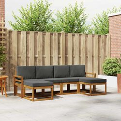 Outdoor Sofa Set 6 Piece Garden Patio Furniture Brown Engineered Wood Modern