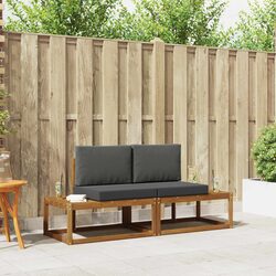 Outdoor Sofa Set 2 Pieces Garden Patio Furniture Engineered Wood Beige