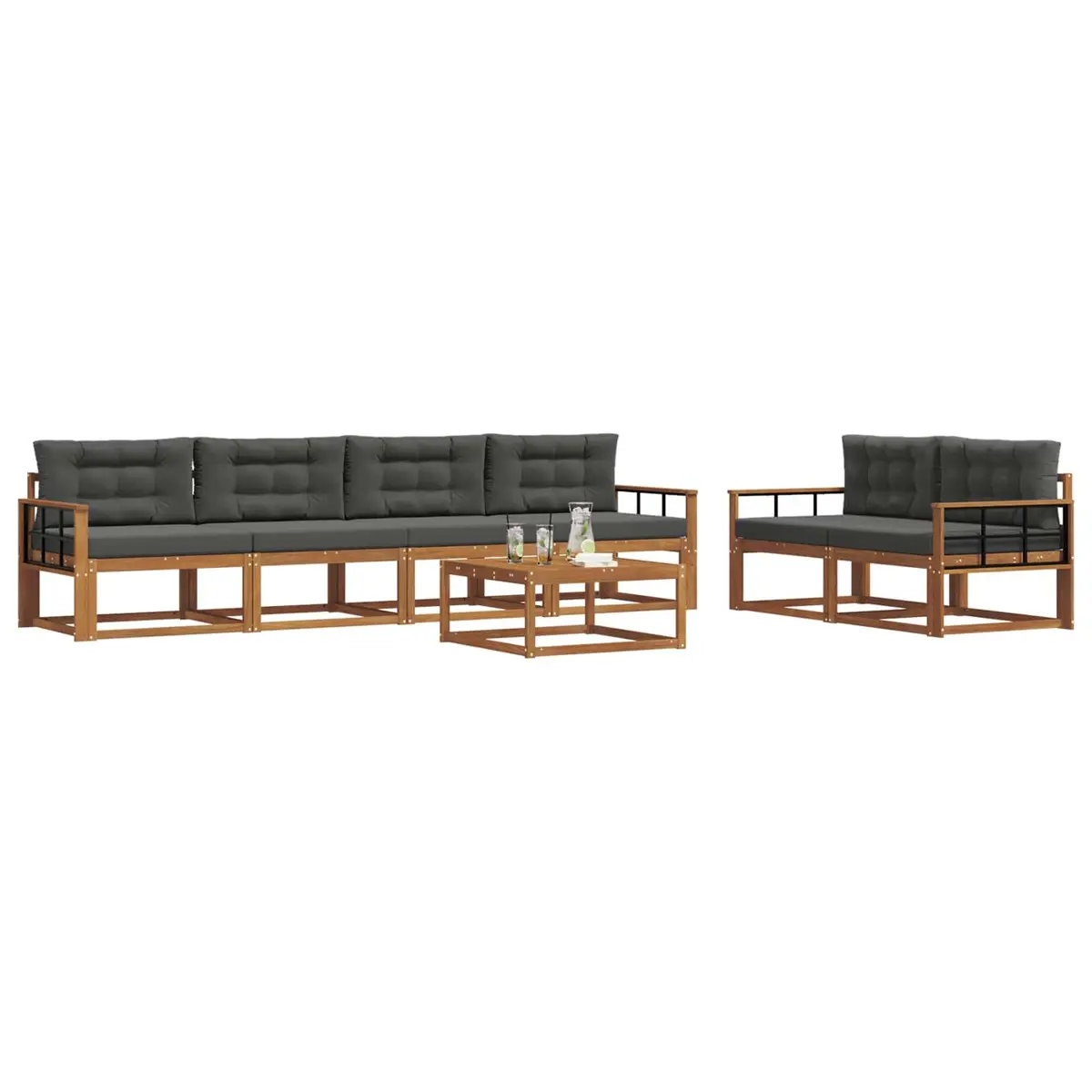Outdoor Sectional Sofa Set 7 Pieces Garden Patio Modular Lounge Furniture