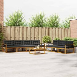 Outdoor Sectional Sofa Set 8 Pieces Modular Garden Patio Furniture Natural