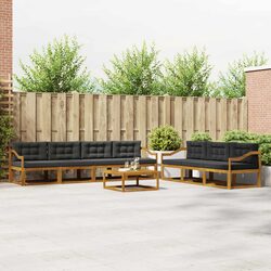Outdoor Sectional Sofa Set 8 Piece Modular Garden Patio Furniture Natural