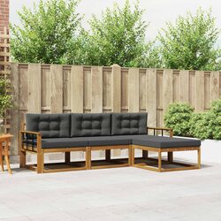 Outdoor Sectional Sofa Set 4 Piece Modular Patio Garden Furniture with Cushions