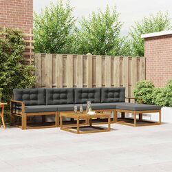 Outdoor Sectional Sofa Set 6 Pieces Modular Patio Garden Furniture with Cushions