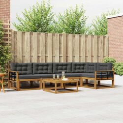 Outdoor Sectional Sofa Set 6 Piece Modular Garden Patio Furniture Brown