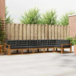 Outdoor Sectional Sofa Set 6 Pcs Modular Garden Patio Furniture with Cushions