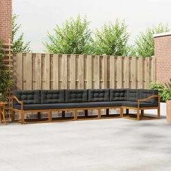 Outdoor Sectional Sofa Set 6-Piece Modular Garden Patio Furniture with Cushions
