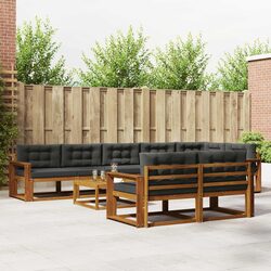 Outdoor Sectional Sofa Set 9 Piece Modular Garden Patio Furniture with Cushions