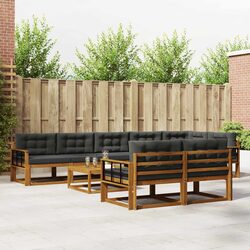 Outdoor Sectional Sofa Set 9 Pcs Modular Garden Patio Furniture with Cushions