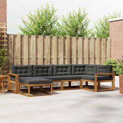 Outdoor Sofa Set 6 Pcs Solid Acacia Wood Garden Patio Furniture Modular Lounge