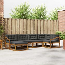 Outdoor Sofa Set 6 Piece Acacia Wood Garden Patio Furniture Modular Sectional