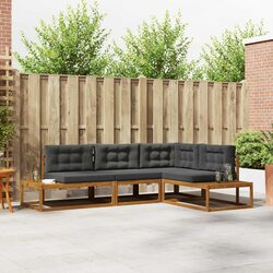 Outdoor Sectional Sofa Set Modern Garden Patio Furniture Brown Lounge Seating