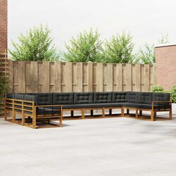Outdoor Sectional Sofa Set with Cushions 10 Pieces Garden Patio Furniture