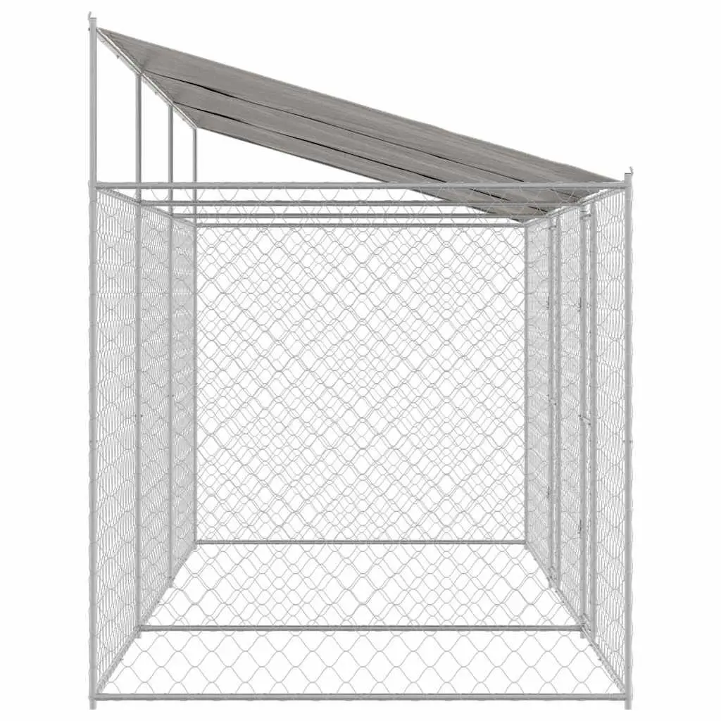 Dog Cage Outdoor Kennel Run Enclosure Large Breed Steel Frame Silver
