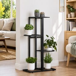 Metal Plant Stand 4-Tier Flower Display Rack Garden Home Shelf Organizer
