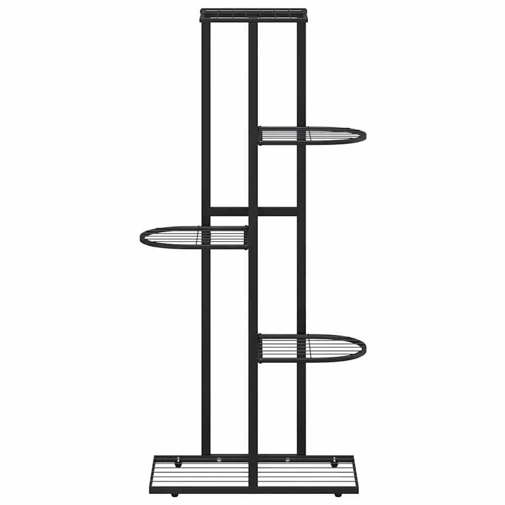 5-Tier Metal Plant Stand Flower Display Rack 43x22x98cm Black