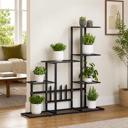 Plant Stand Metal Black 94.5x25x88cm Flower Display Rack Garden Home Decor