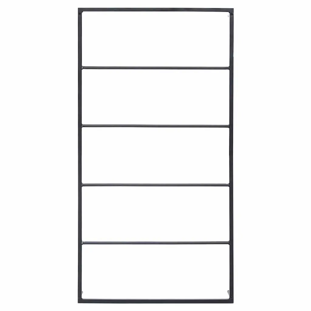 Steel Towel Rack Wall Mounted Bathroom Organizer Black 60 x 10 x 116 cm