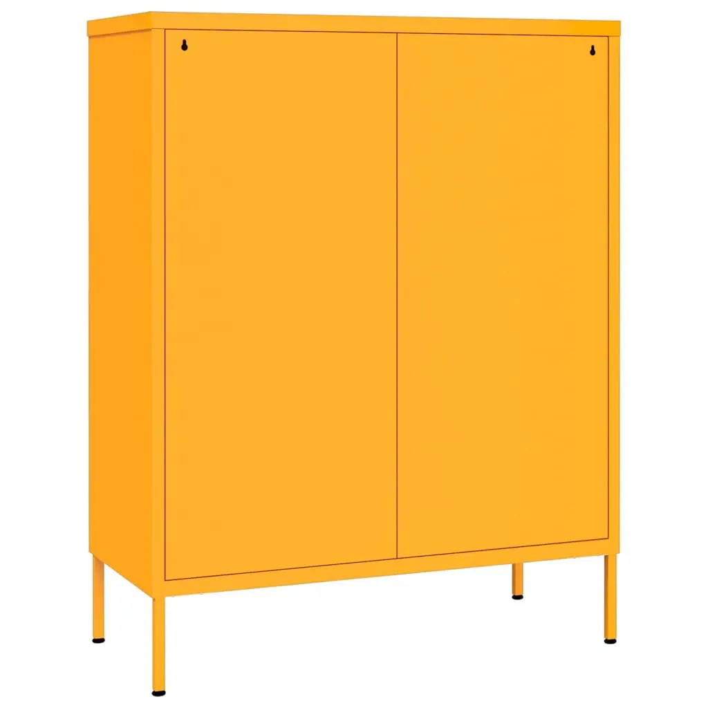 Drawer Cabinet Steel Storage Chest 6 Drawers Mustard Yellow