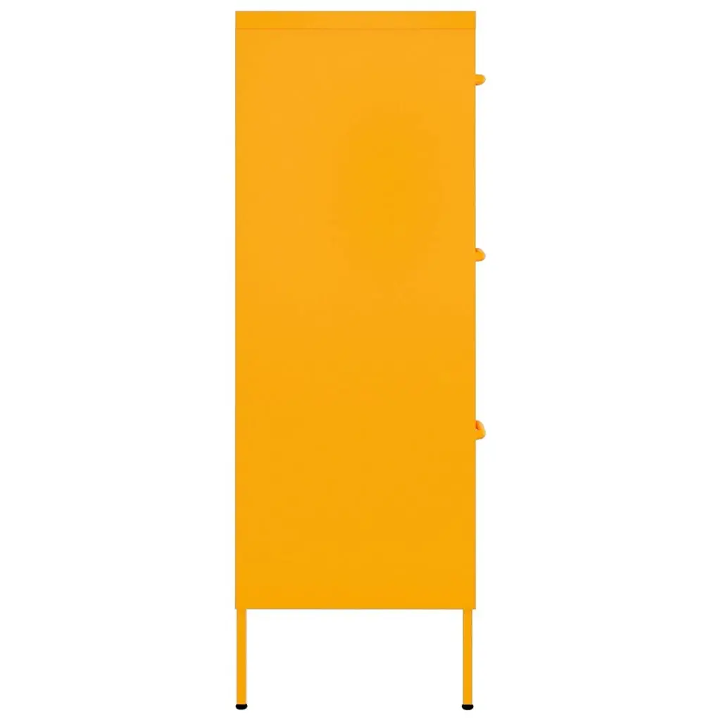Drawer Cabinet Steel Storage Chest 6 Drawers Mustard Yellow