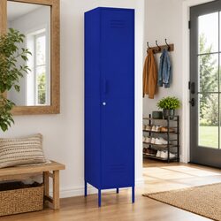 Steel Locker Cabinet Storage Navy Blue 4 Adjustable Shelves with Locks Office