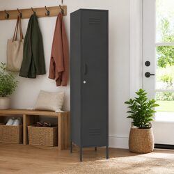Steel Locker Cabinet Anthracite Storage 4 Adjustable Shelves Locking Office Home