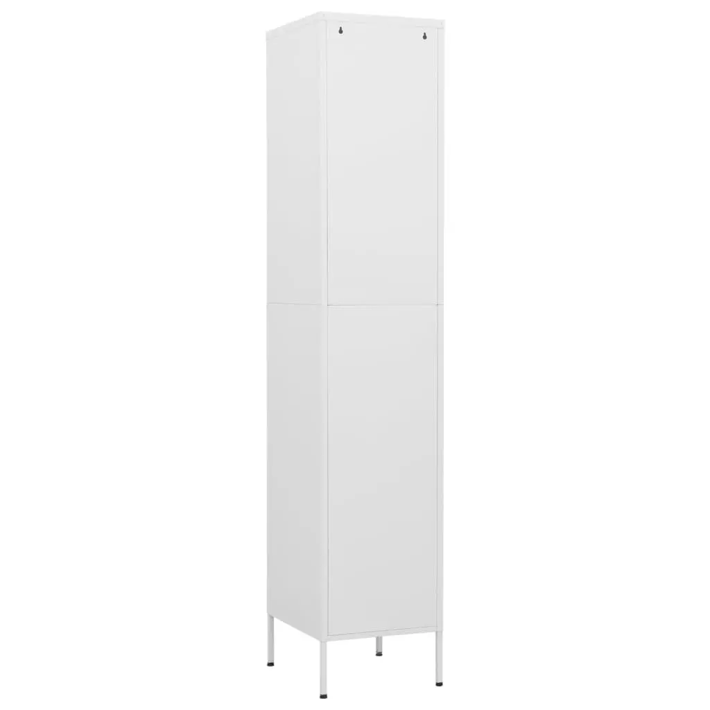 Locker Storage Cabinet Steel White 4 Adjustable Shelves with Locks for Office