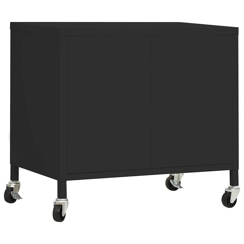 Steel Storage Cabinet Adjustable Shelf 60x35x56cm Black