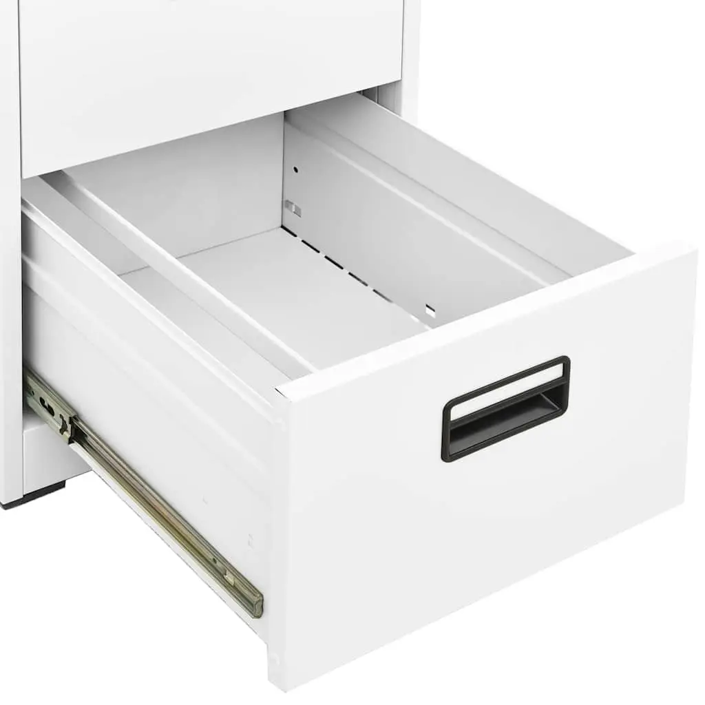 Filing Cabinet 2 Drawer Steel White 46x62x72.5cm
